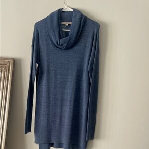 Women's Blue Cowl Neck Sweater Tunic